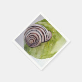 Servilleta papel hoja y caracol en acuarela servet (Hoek)
