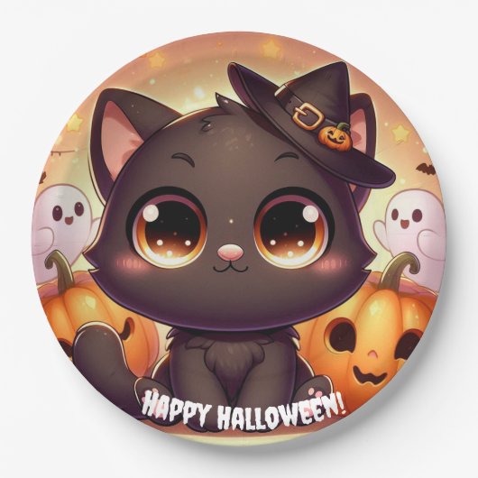 Servilletas Gato Negro Papieren Bordje (Voorkant)