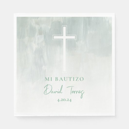 Servilletas Mi Bautizo Verde Spaanse servetten (Voorkant)