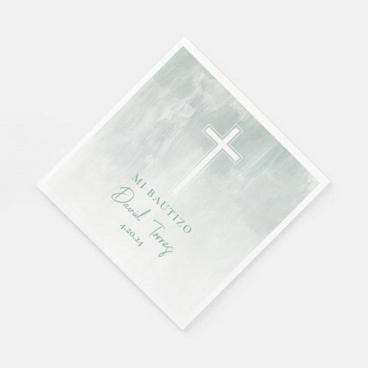 Servilletas Mi Bautizo Verde Spaanse servetten (Hoek)