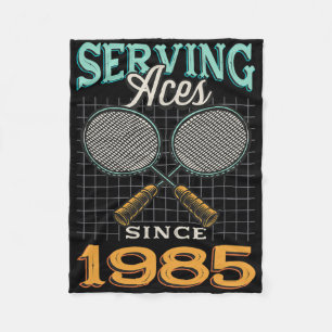 Serving Aces Sinds 1985 Badminton Lover 40e Geboor Fleece Deken
