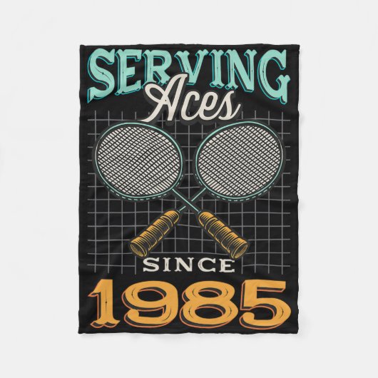 Serving Aces Sinds 1985 Badminton Lover 40e Geboor Fleece Deken (Voorkant)