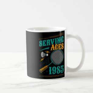 Serving Aces Sinds 1985 Badminton Lover 40e Geboor Koffiemok