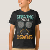 Serving Aces Sinds 1985 Badminton Lover 40e Geboor T-shirt (Voorkant)
