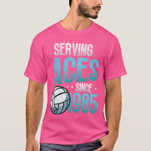 Serving Aces Sinds 1985 Volleybal Lover 40e Geboor T-shirt