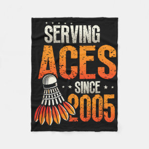 Serving Aces Sinds 2005 Badminton Lover 20e Geboor Fleece Deken