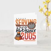 Serving Aces Sinds 2005 Badminton Lover 20e Geboor Kaart (Gele Bloem)