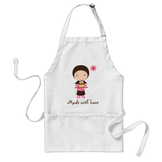 Serving Cake*Made with Love Apron Standaard Schort (Voorkant)