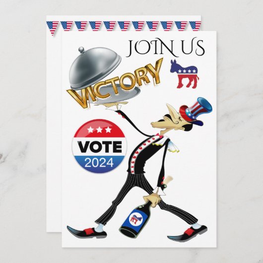 Serving Election Victory Democraat versie Kaart (Voorkant / Achterkant)