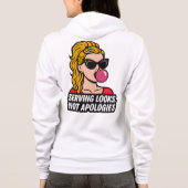 Serving Looks, Not Apologies – Pop Art Glam Tee De Hoodie (Achterkant)