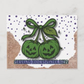 Serving looks sinds 1692 Groene pompoen Coquette Feestdagenkaart (Voorkant)