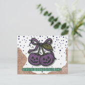 Serving looks sinds 1692 Paarse pompoen Coquette Feestdagenkaart (Staand voorkant)