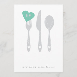 Serving Love Rehearsal Dinner Invitation Kaart