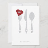 Serving Love Rehearsal Dinner Invitation Kaart (Voorkant)