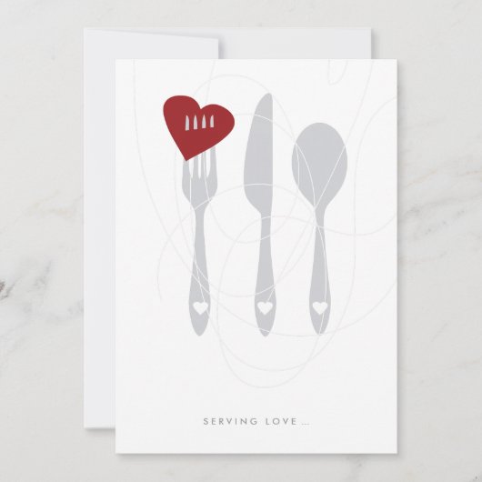 Serving Love Rehearsal Dinner Invitation Kaart (Voorkant)