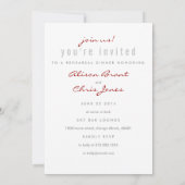 Serving Love Rehearsal Dinner Invitation Kaart (Achterkant)