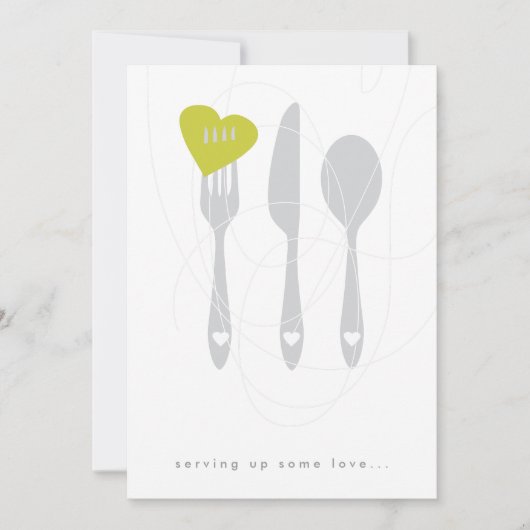Serving Love Rehearsal Dinner Invitation Kaart (Voorkant)