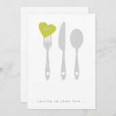 Serving Love Rehearsal Dinner Invitation Kaart (Voorkant / Achterkant)