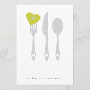 Serving Love Rehearsal Dinner Invitation Kaart