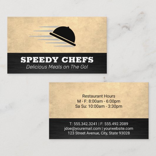 Serving Plater Moving | Catering en voeding Visitekaartje (Voorkant / Achterkant)