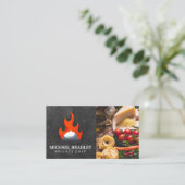 Serving Platter Fire Logo | Pasta Tomato Food Visitekaartje (Staand voorkant)