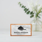 Serving Platter Knife Logo | Marmer Wood Visitekaartje (Staand voorkant)
