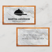 Serving Platter Knife Logo | Marmer Wood Visitekaartje (Voorkant / Achterkant)