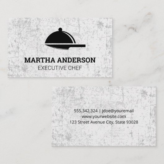 Serving Platter Mes Logo | Grunge Visitekaartje (Voorkant / Achterkant)