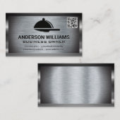 Serving Platter | Metaalgrens QR-code Visitekaartje (Voorkant / Achterkant)