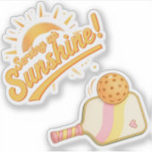 Serving Sunshine -Sunny Pastel Pickleball Life 2pc Sticker (Voorkant)