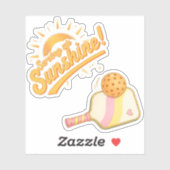 Serving Sunshine -Sunny Pastel Pickleball Life 2pc Sticker (Vel)