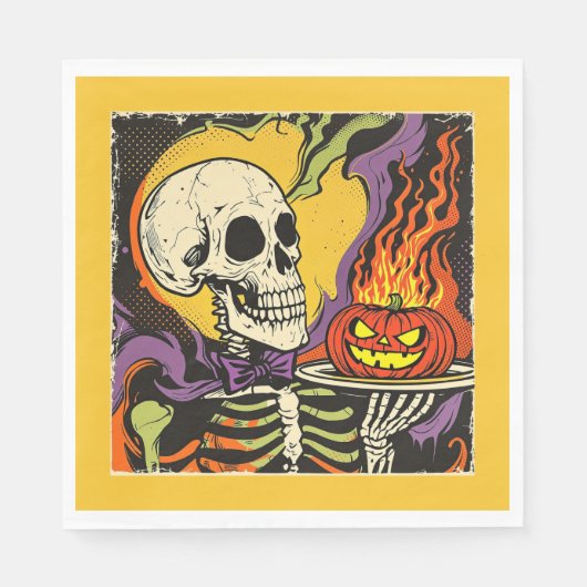 "Serving Up Scares" Replica uit de jaren 50 Servet (Voorkant)