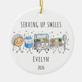 Serving Up Smiles Lunchdame Ornament (Voorkant)