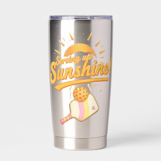 Serving Up Sunshine - Sunny Pastel Pickleball Life Geïsoleerde Drinkbeker (Voorkant)