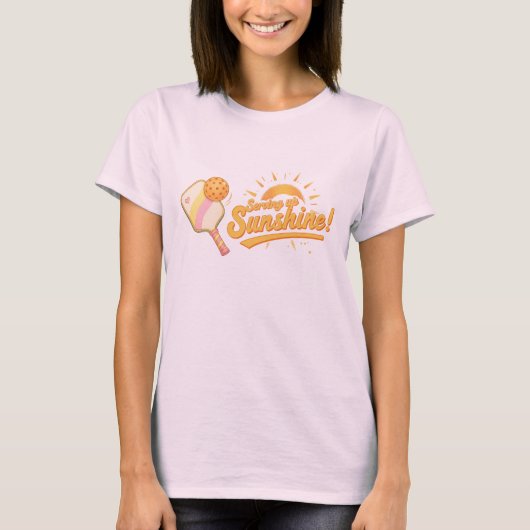 Serving Up Sunshine - Sunny Pastel Pickleball Life T-shirt (Voorkant)