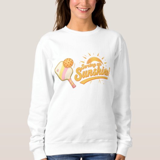 Serving Up Sunshine - Sunny Pastel Pickleball Life Trui (Voorkant)
