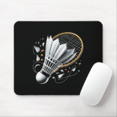 Serving Up Vieringen Badminton Grappige Grafische Muismat (Met muis)