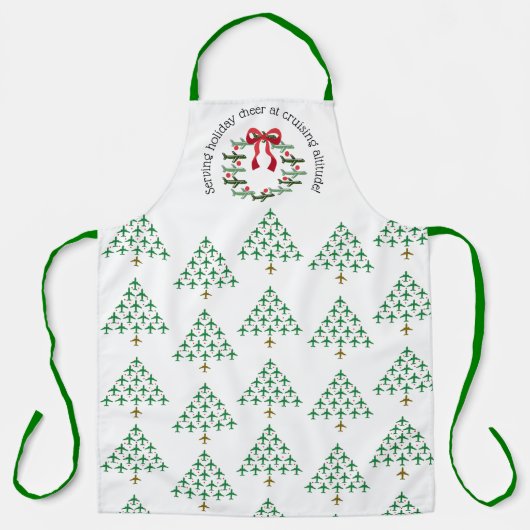 Serving vakantie cheer op kruishoogte schort (Voorkant)