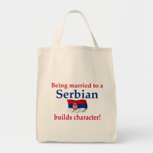 Servisch buildkarakter tote bag