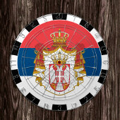 Servisch dartboard en Servische vlag/spelraad Dartbord