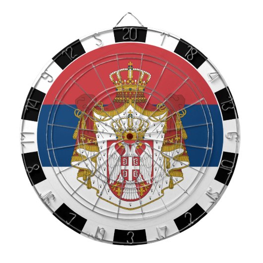 Servisch dartboard en Servische vlag/spelraad Dartbord (Voorkant)