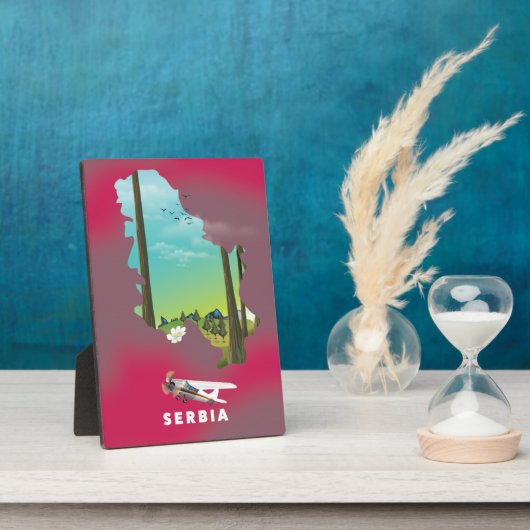 Servisch geïllustreerd kaartreisposter fotoplaat (Zijkant)