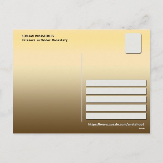 SERVISCH KLOOSTERS - Mileševa Klooster 2 Feestdagenkaart (Achterkant)