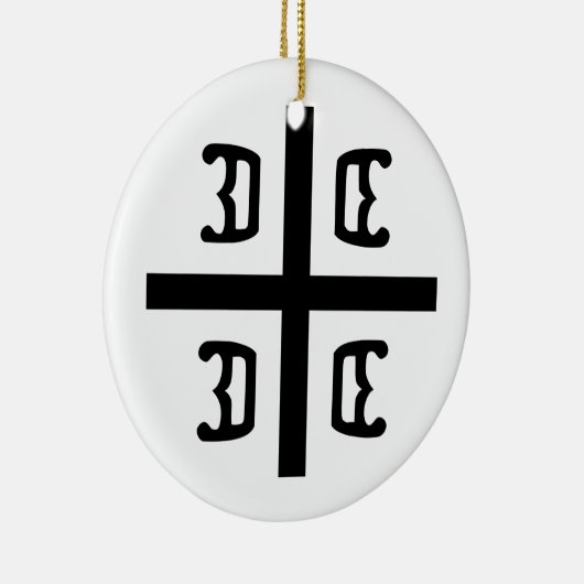 Servisch kruisje keramisch ornament (Rechts)