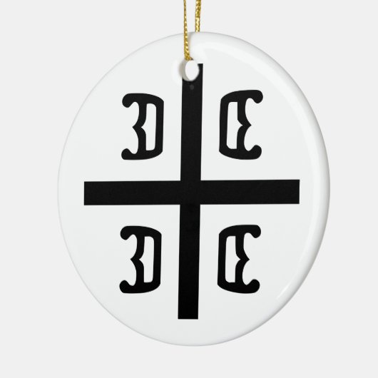 Servisch kruisje keramisch ornament (Links)