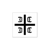 Servisch kruisje rubberstempel (Afrduk)