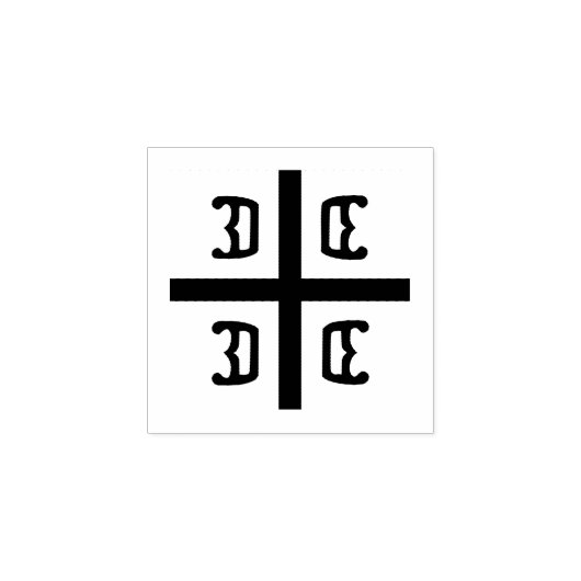 Servisch kruisje rubberstempel (Afrduk)