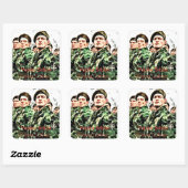 Servisch leger vierkante sticker (Vel)