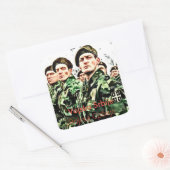 Servisch leger vierkante sticker (Envelop)