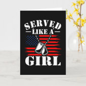 Servisch lika a Girl Armed Forces Militaire Vetera Kaart (Gele Bloem)